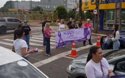 Blitz do Agosto Lilás reforça conscientização e combate à violência contra a mulher em Sarandi